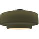 Radiance Collection - Tier 1 Light 14.5 inch Matte Green and Brushed Nickel Semi-Flush Ceiling Light in Replaceable Bulb, 14.5W x 7.25H, Form+Finish+Function