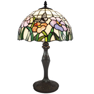Pazio Floral Butterfly 20 inch 75.00 watt Dark Coffee Table Lamp Portable Light