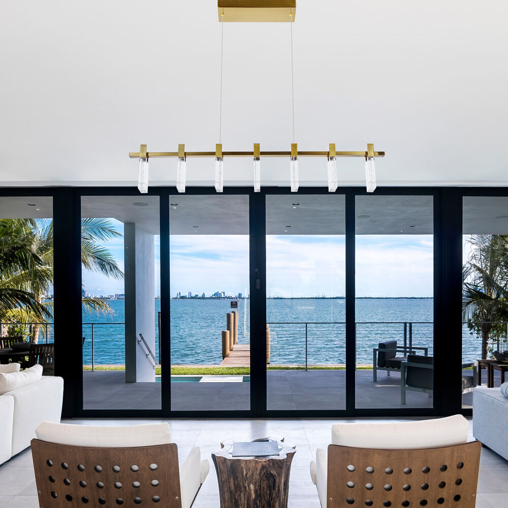 Artisan Collection/SORRENTO Series Linear Chandelier Ceiling Light in Antique Brass