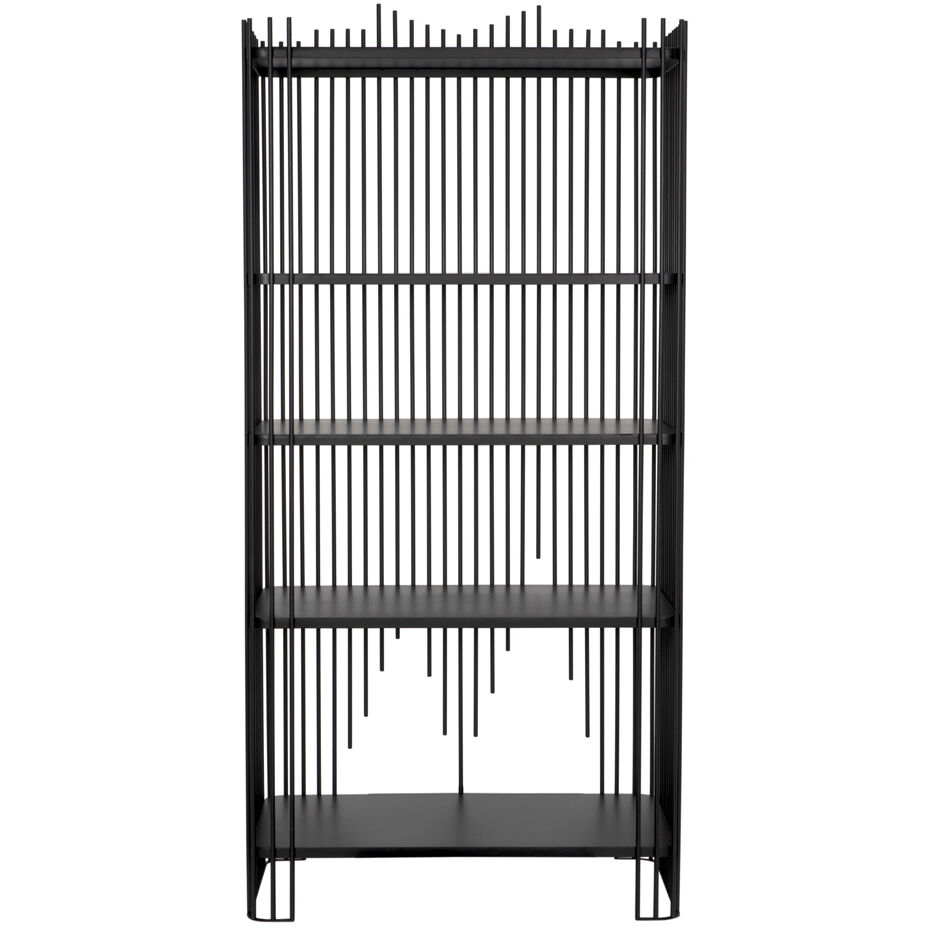 Mila Matte Black Bookcase