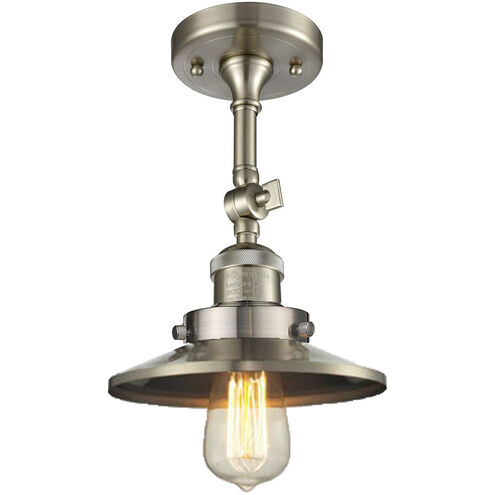 Franklin Restoration Railroad LED 8 inch Brushed Satin Nickel Semi-Flush Mount Ceiling Light, Franklin Restoration
