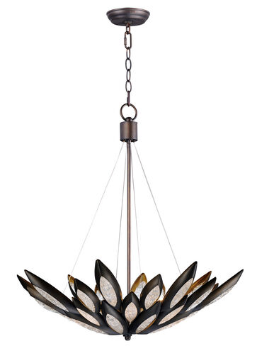 Lotus 8 Light 30.5 inch Burnished Bronze Single Pendant Ceiling Light