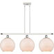 Ballston Large Farmhouse Chicken Wire 3 Light 36 inch White and Polished Chrome Island Light Ceiling Light, Ballston