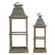 Classic Scape 25.6 X 14.2 inch Zinc and Brown Patio Candle Lanterns, Set of 2