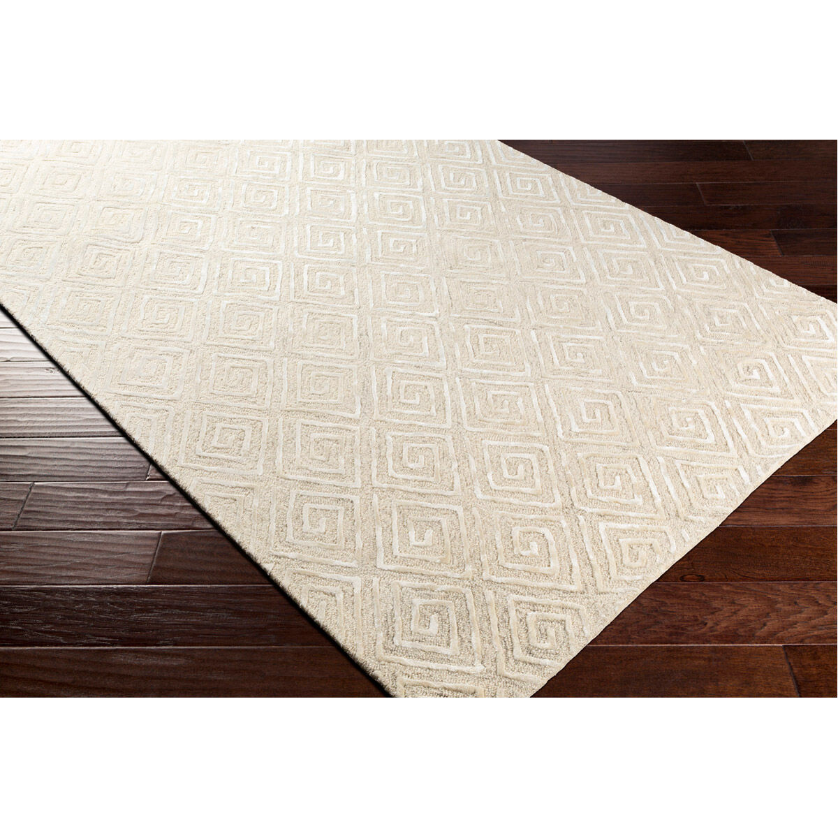 Opus 120 X 96 inch Ivory/Light Gray/Taupe/White Rugs, Rectangle