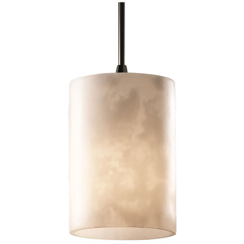 Clouds 1 Light 4 inch Matte Black Pendant Ceiling Light in White Cord, Cylinder with Flat Rim, Incandescent