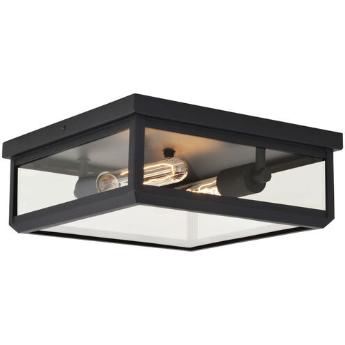 Kinzie 2 Light 12 inch Textured Black Outdoor Ceiling