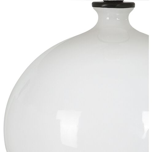 Collar 26 inch 150 watt Gloss White Glaze and Satin Black Table Lamp Portable Light