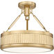 Quinn LED 15 inch Modern Gold Semi Flush Mount Ceiling Light
