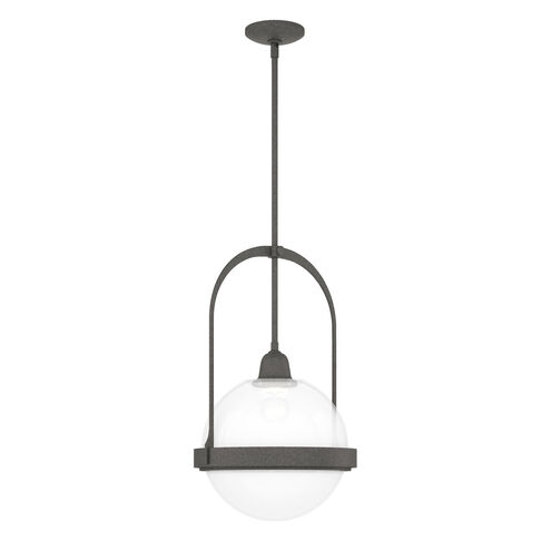 Atlas 1 Light 13.9 inch Natural Iron Pendant Ceiling Light in Opaline