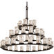 Lumenaria 45 Light 60 inch Matte Black Chandelier Ceiling Light in Cylinder with Flat Rim, Incandescent