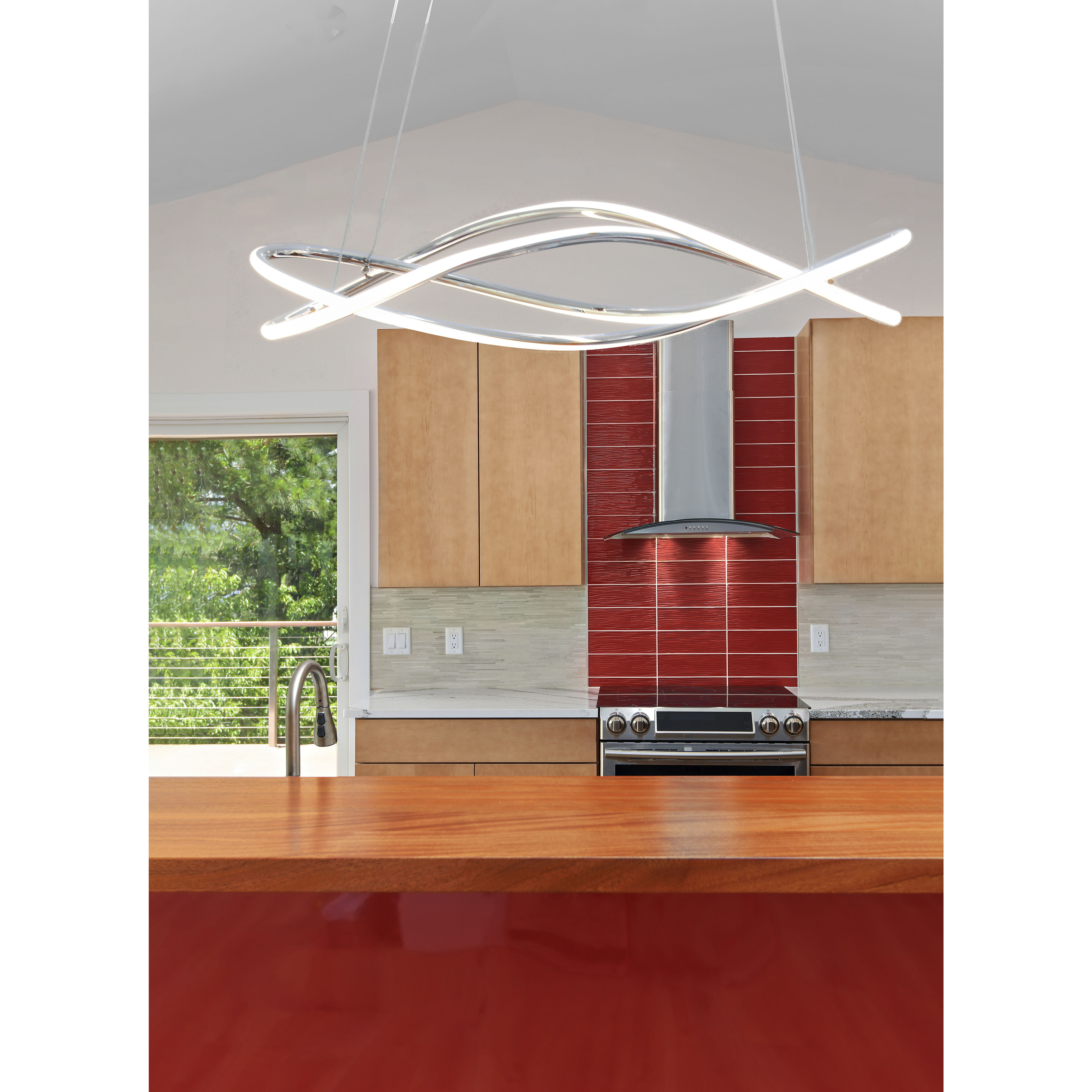 Coaster LED 10 inch Polished Chrome Single Pendant Ceiling Light