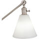 Alloy 10.75 inch 60 watt Polished Nickel Floor Lamp Portable Light in Cased White Glass