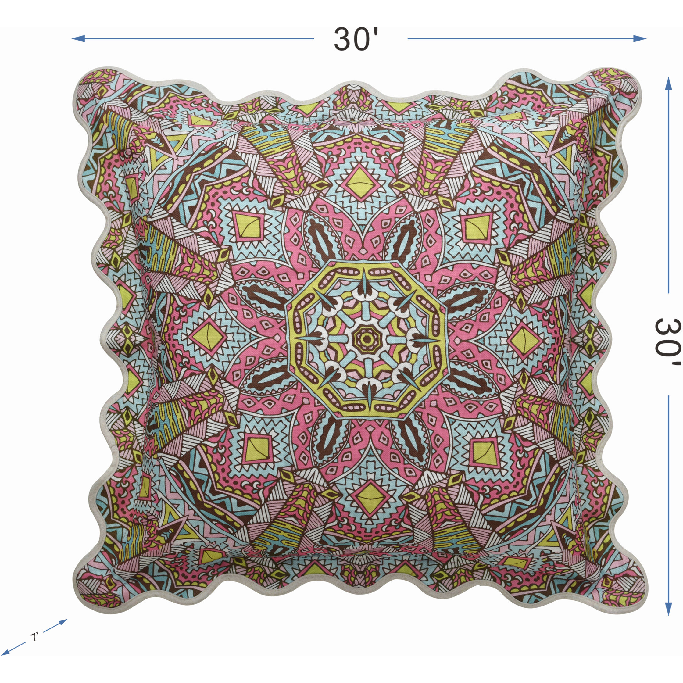 Mika 30 X 7 inch Multi and White Pillow