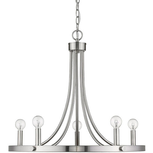 Sawyer 5 Light 25 inch Satin Nickel Chandelier Ceiling Light