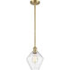 Ballston Cindyrella 1 Light 8 inch Satin Gold Mini Pendant Ceiling Light in Incandescent, Seedy Glass