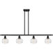 Ballston Rochester 4 Light 48 inch Matte Black Stem Hung Island Light Ceiling Light