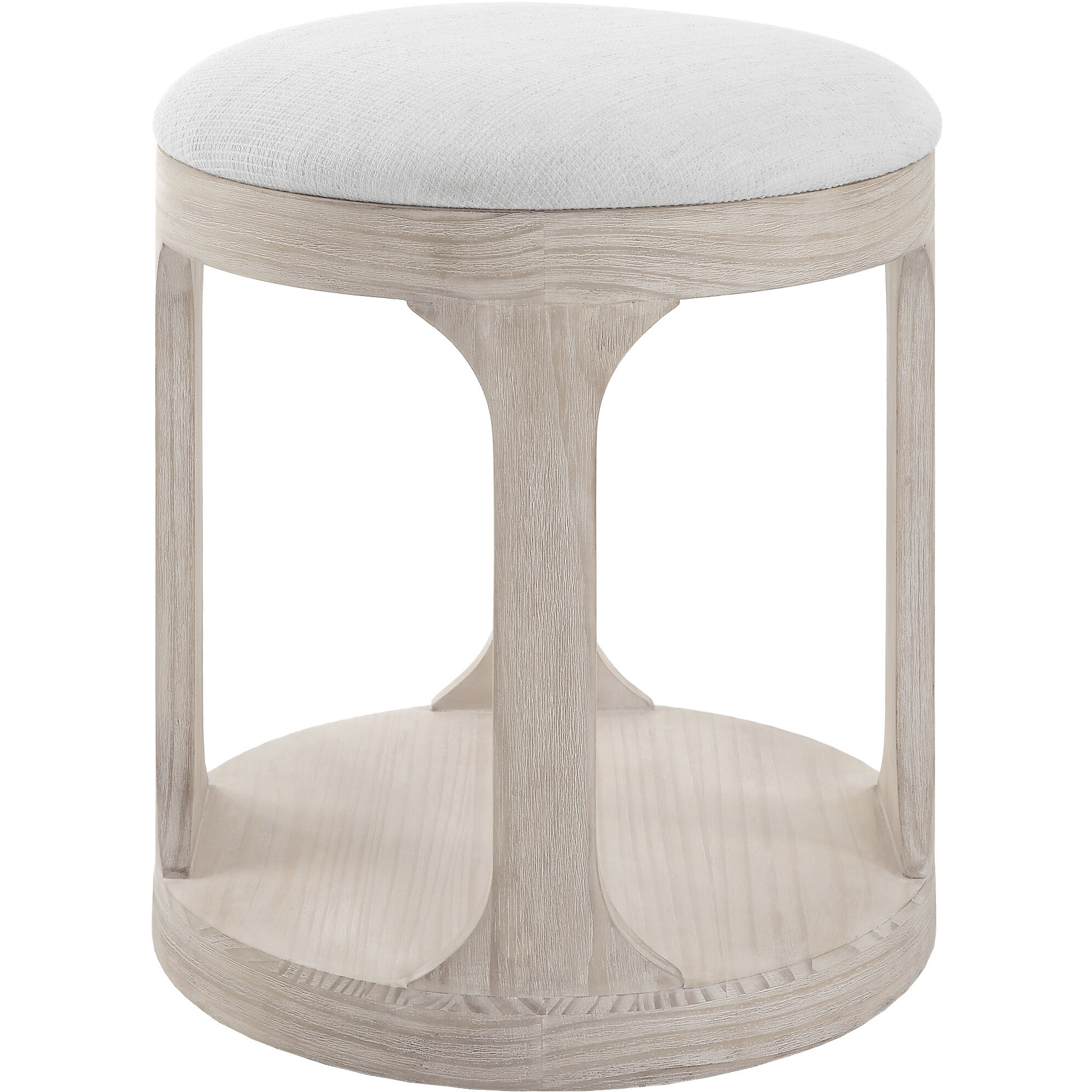 Dennen 20.5 inch Oak and Off-White Polyester Ottoman