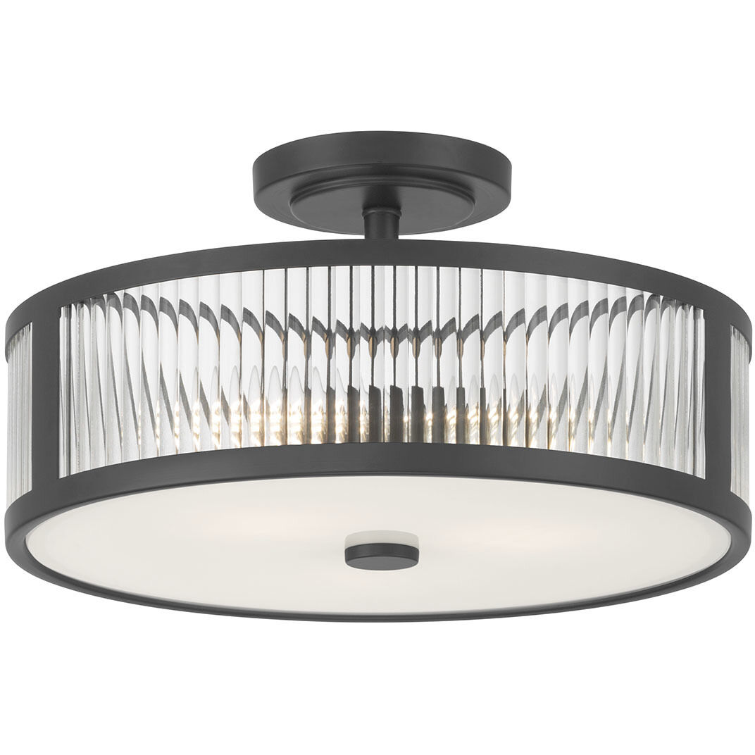 Ardezia 3 Light 15.75 inch Matte Black Semi-Flush Mount Ceiling Light