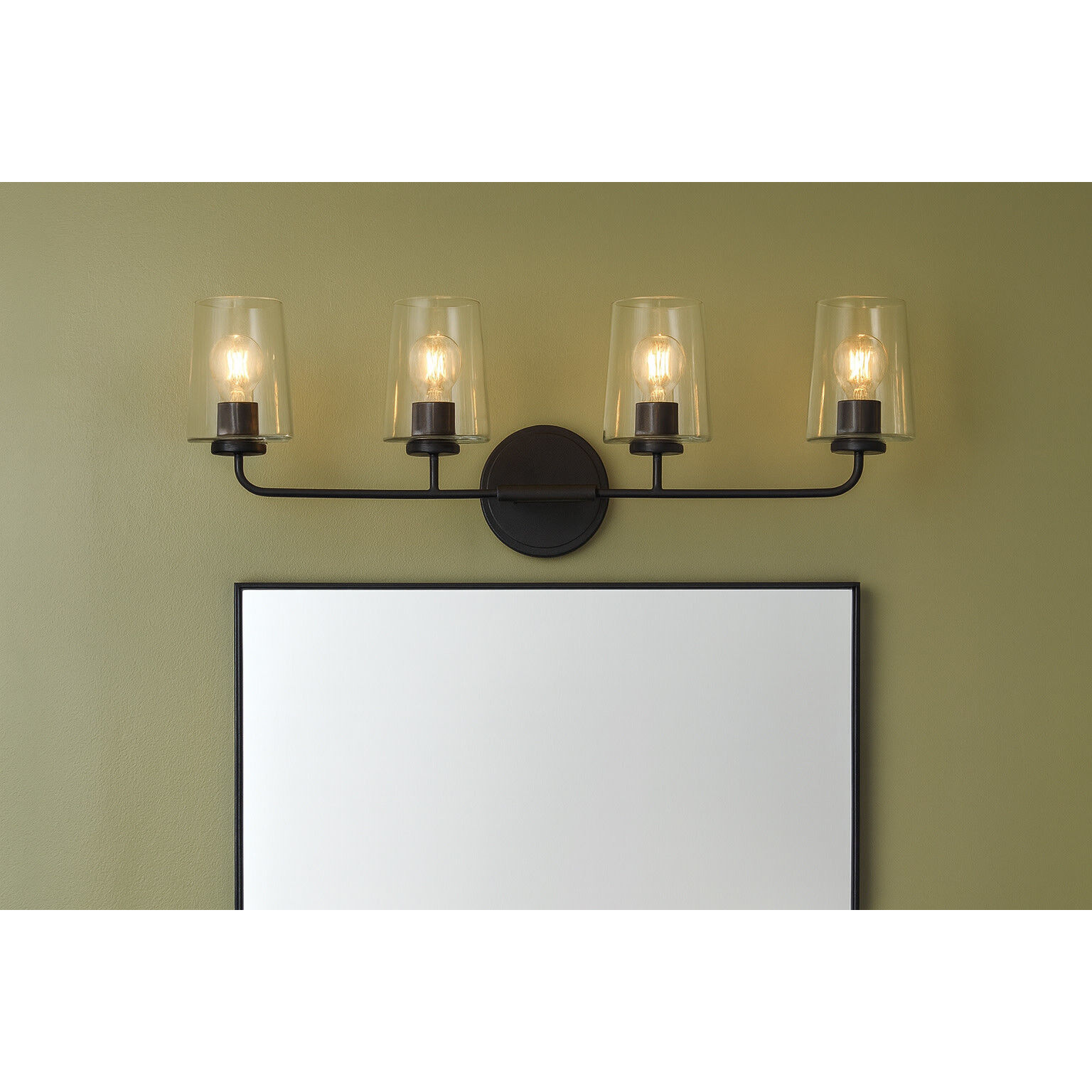 Kline 4 Light 33 inch Black Bath Wall Light in Clear