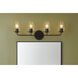 Kline 4 Light 33 inch Black Bath Wall Light in Clear