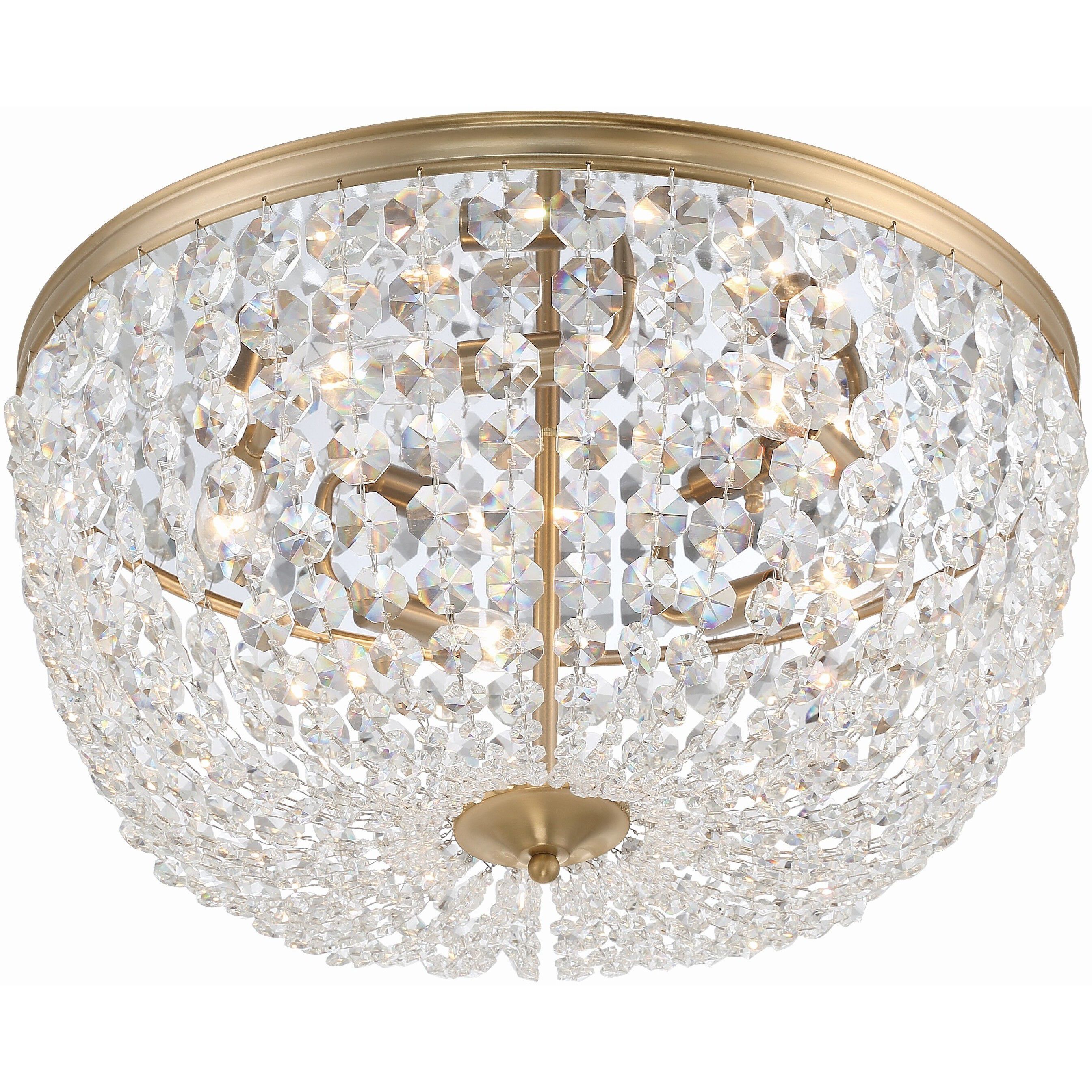 Nola 5 Light 20 inch Vibrant Gold Flush Ceiling Light