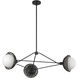 Alora Mood Perth 3 Light 39.88 inch Matte Black/Opal Glass Chandelier Ceiling Light