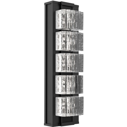 Tessera LED 18.5 inch Textured Black Outdoor Sconce in 2700K LED, Wave Cast, Small