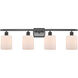 Ballston Cobbleskill 4 Light 36 inch Oil Rubbed Bronze Bath Vanity Light Wall Light in Matte White Glass, Ballston