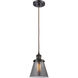 Ballston Small Cone 1 Light 6 inch Oil Rubbed Bronze Mini Pendant Ceiling Light in Plated Smoke Glass, Ballston