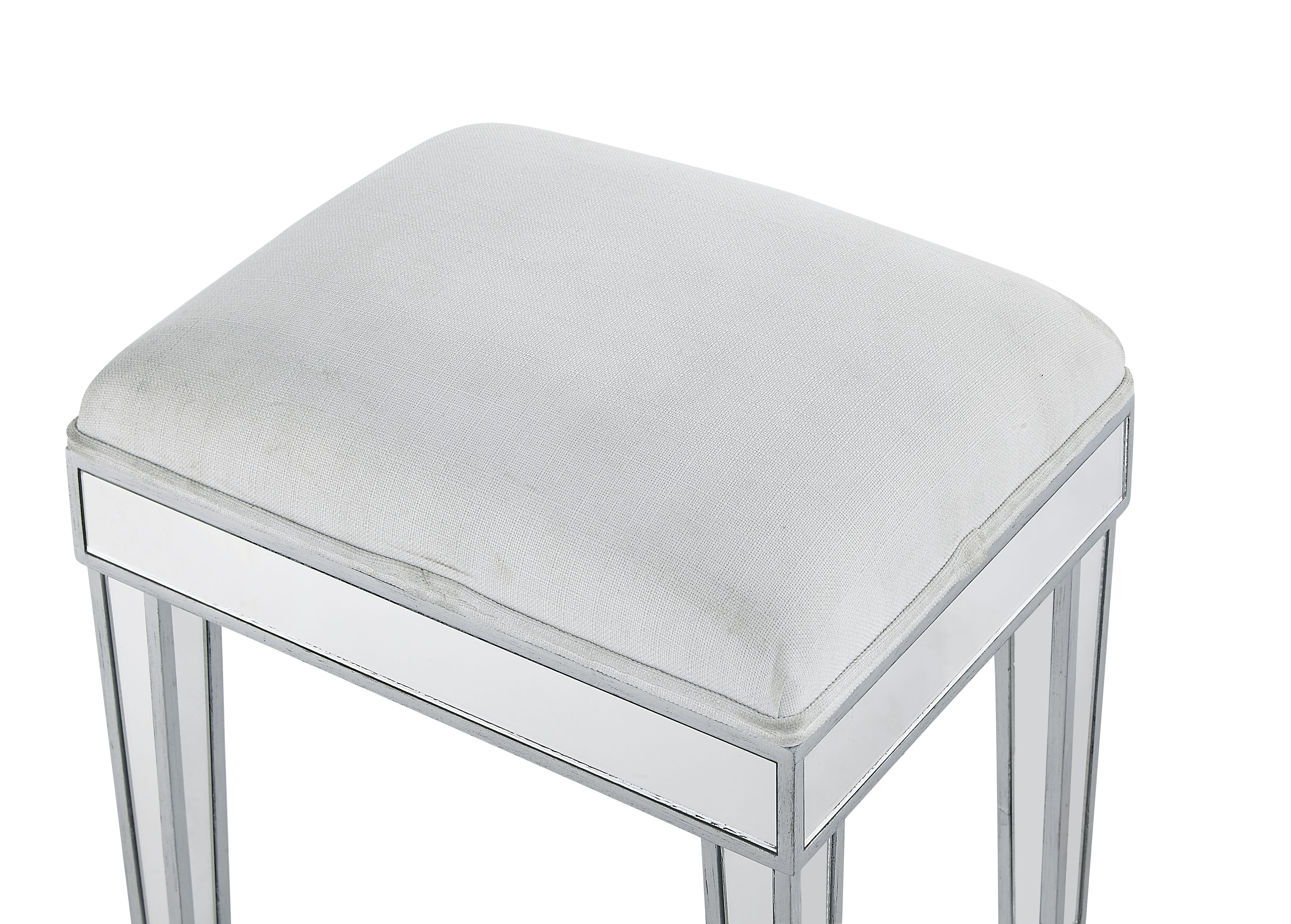 Reflexion 18 inch Antique Hand Rubbed Silver Dressing Stool
