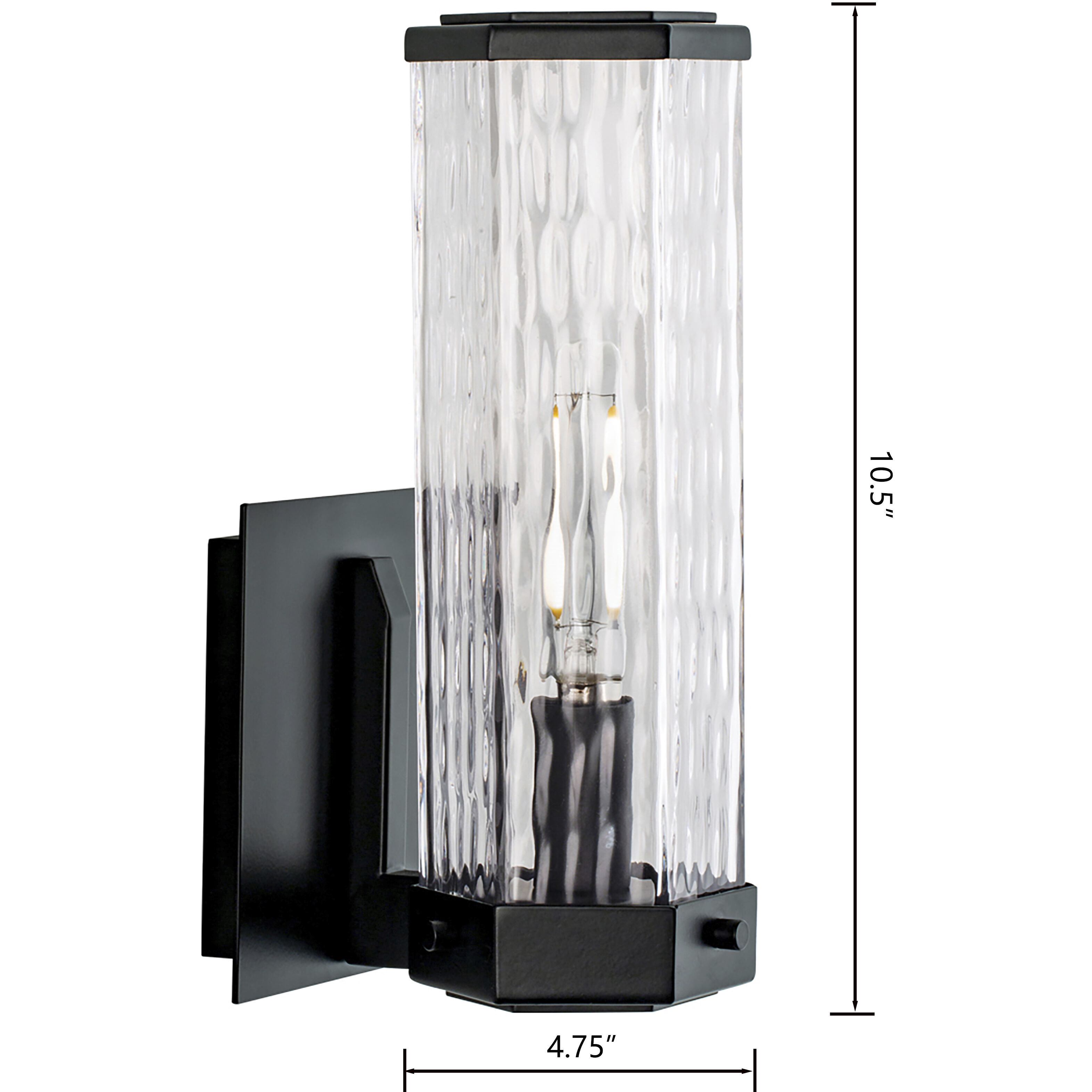 Polygon 1 Light 10.5 inch Matte Black Outdoor Wall Sconce