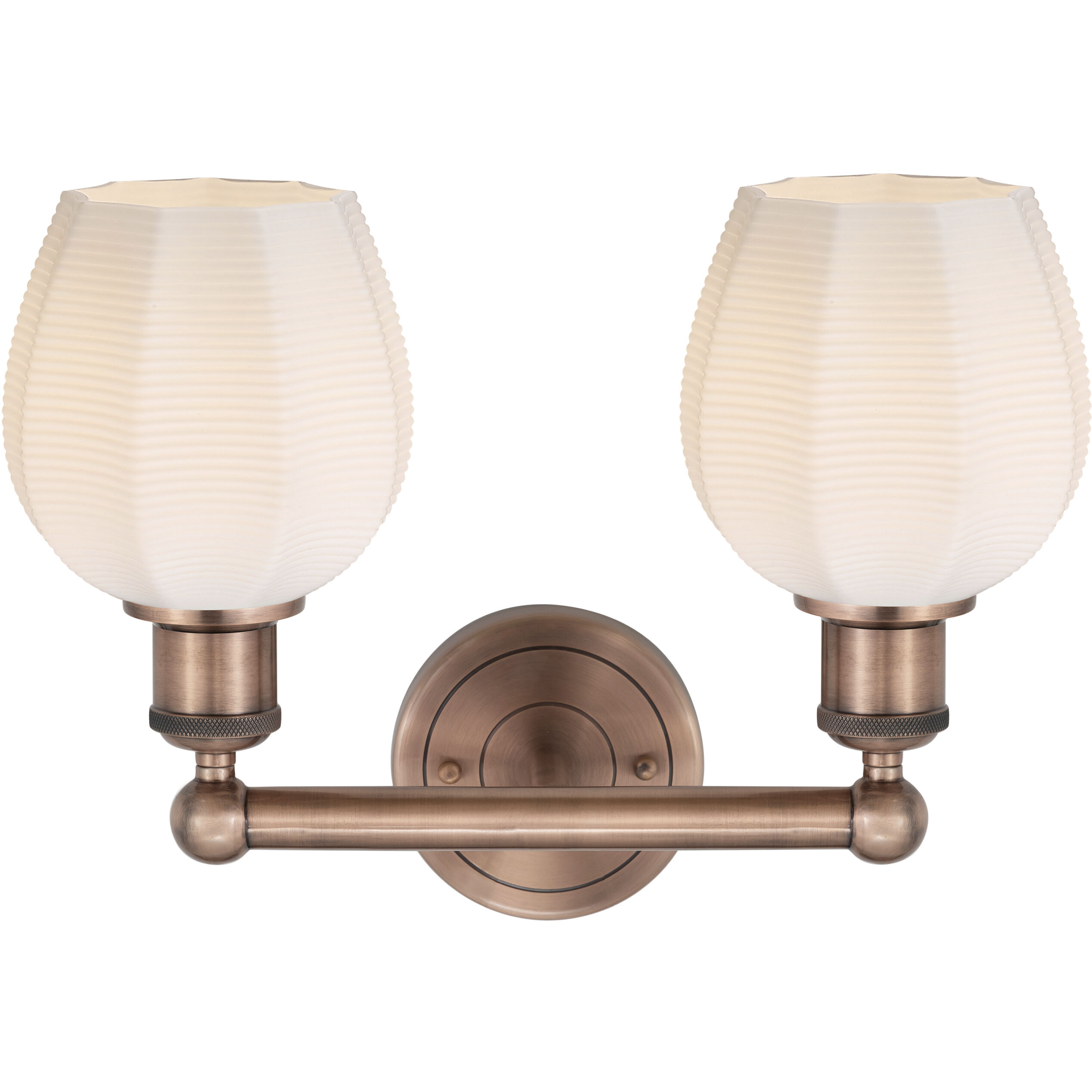 Norfolk 2 Light 14.75 inch Antique Copper Bath Vanity Light Wall Light in Matte White
