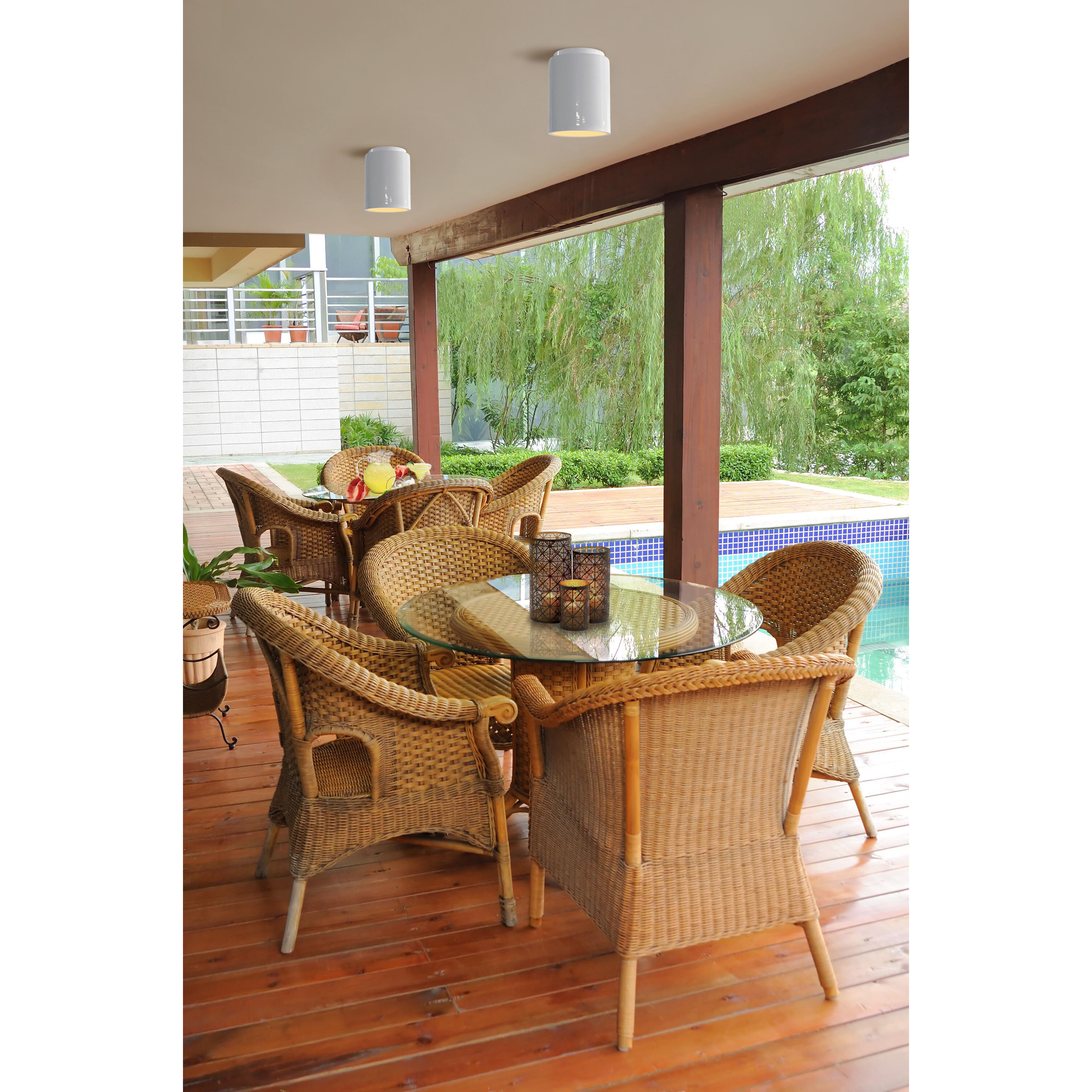 Radiance Cylinder LED 6.5 inch Gloss White Flush-Mount Ceiling Light