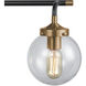 Boudreaux 4 Light 33 inch Matte Black with Antique Gold Vanity Light Wall Light