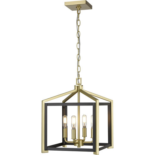 Wiscoy 4 Light 12 inch Brushed Satin Brass Pendant Ceiling Light