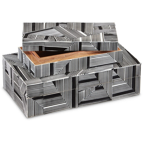 Cade 10.5 inch Black/White Boxes, Set of 2