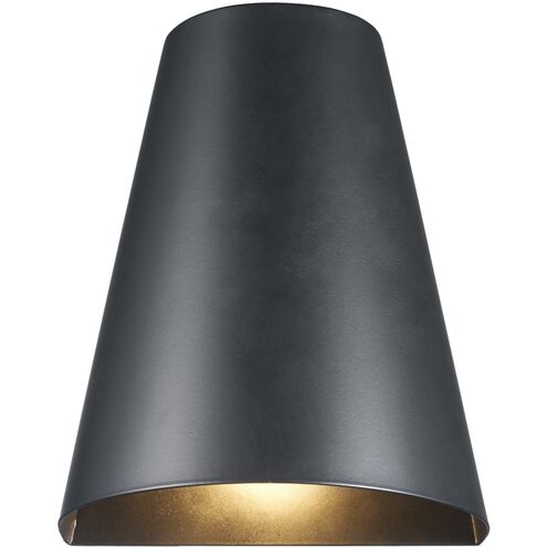 Sidewell 1 Light 6 inch Matte Black Outdoor Wall Light