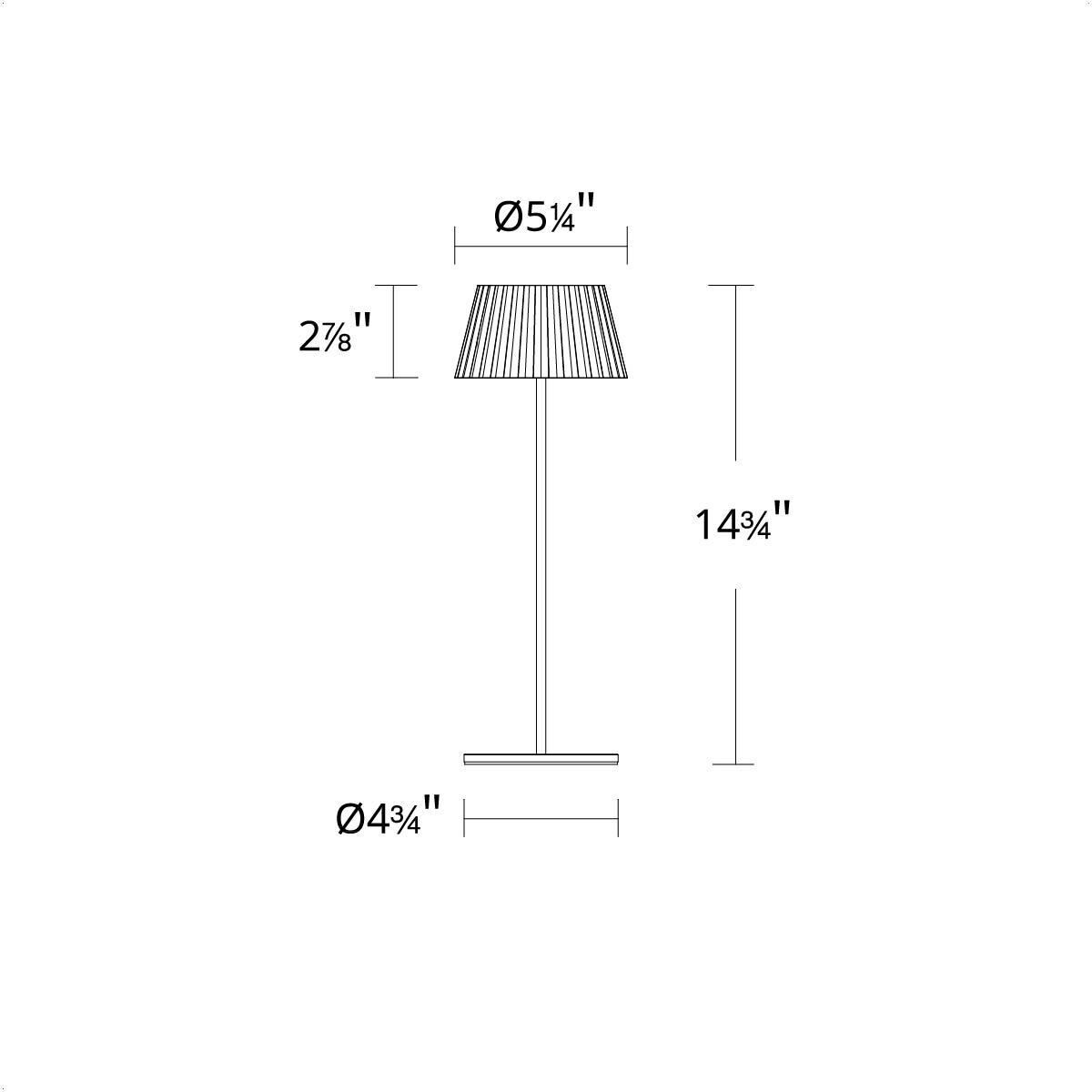 Pleat 14.75 inch 2.00 watt Black Rechargeable Table Lamp Portable Light, WAC Limited