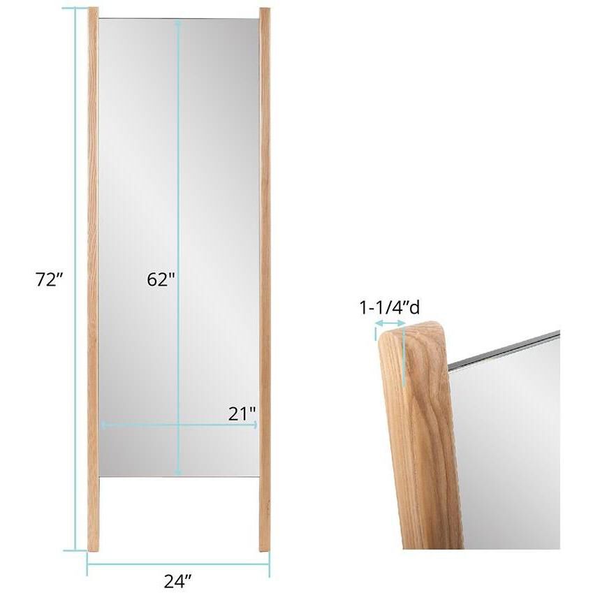Emil 72 X 24 inch Bleached Oak Leaning Mirror, Tall