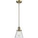 Franklin Restoration Cone 1 Light 6 inch Brushed Brass Mini Pendant Ceiling Light in Incandescent, Seedy, Franklin Restoration