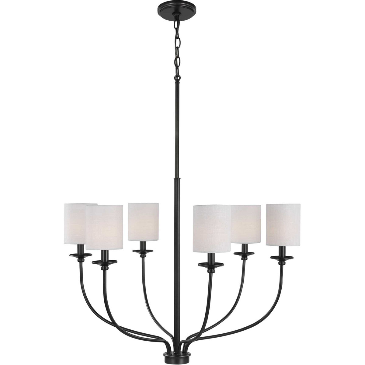 Bonita 6 Light 31 inch Matte Black Foyer Chandelier Ceiling Light, Design Series