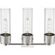 Bolivar 3 Light 20.5 inch Polished Nickel Bath Vanity Light Wall Light in Clear Glass