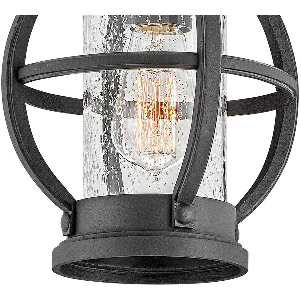 Coastal Elements Chatham 1 Light 8.25 inch Museum Black Outdoor Flush Mount