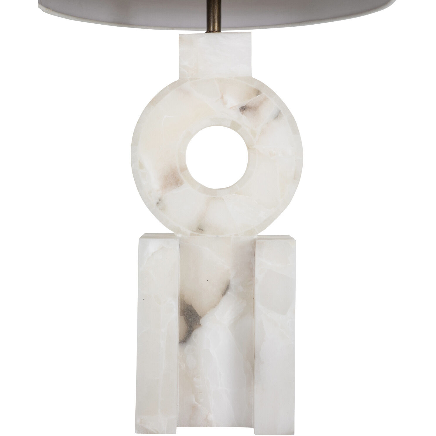 Kelsey 33.5 inch Feather White Linen / Brushed Copper / Alabaster Table Lamp Portable Light