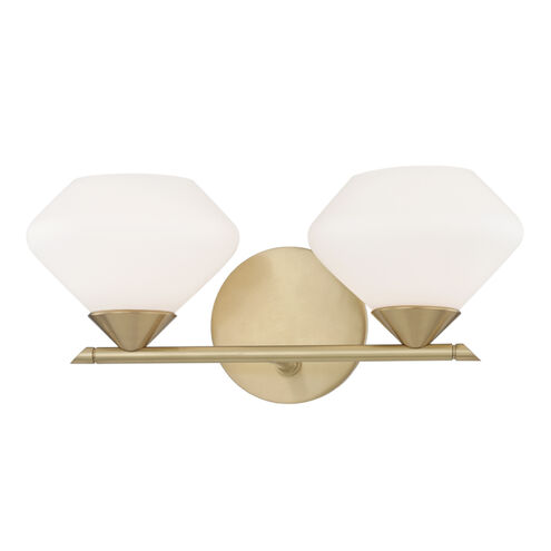 Valerie 2 Light 14 inch Aged Brass Bath Vanity Wall Light