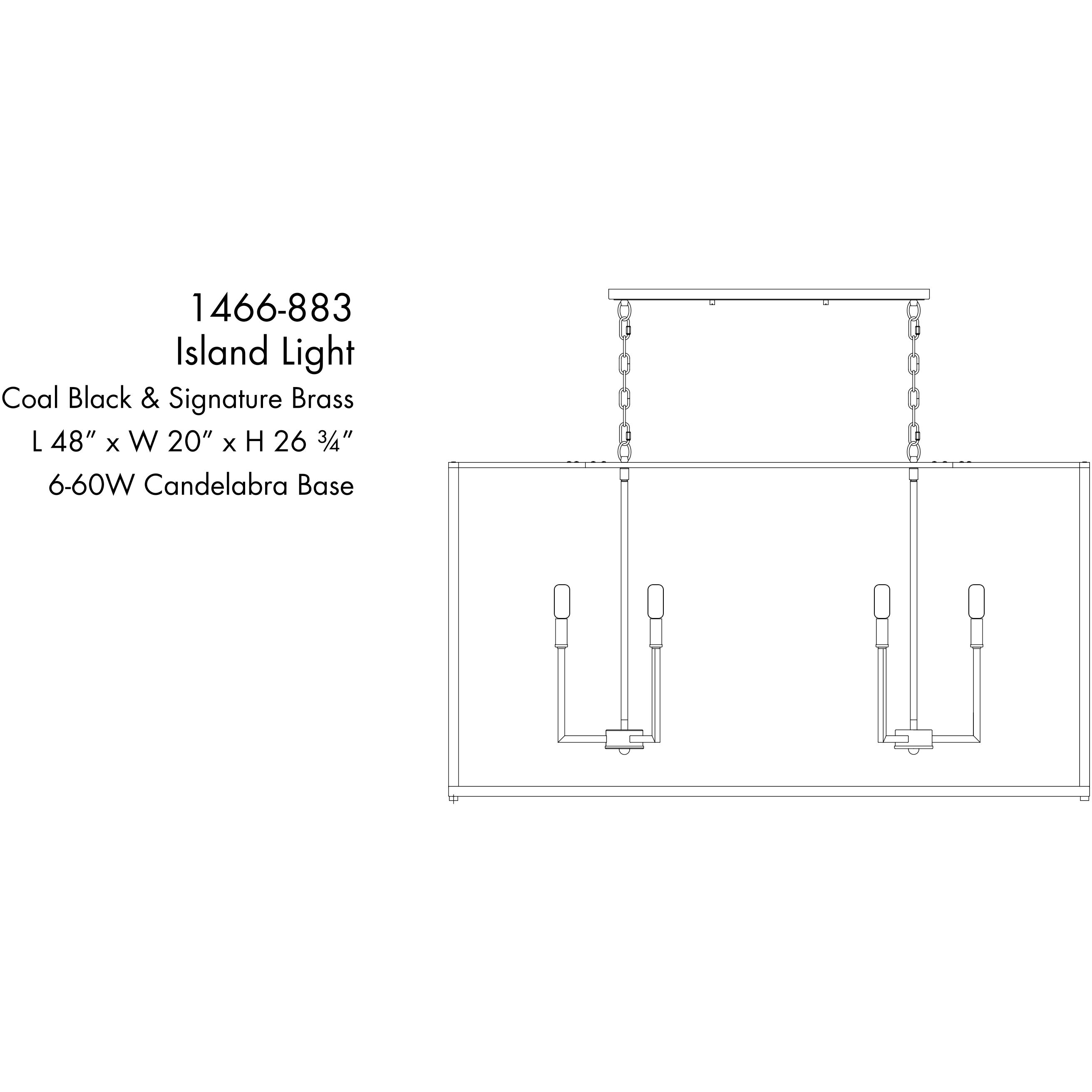 Colwick 6 Light 48 inch Matte Black and Signature Gold Island Chandelier Ceiling Light