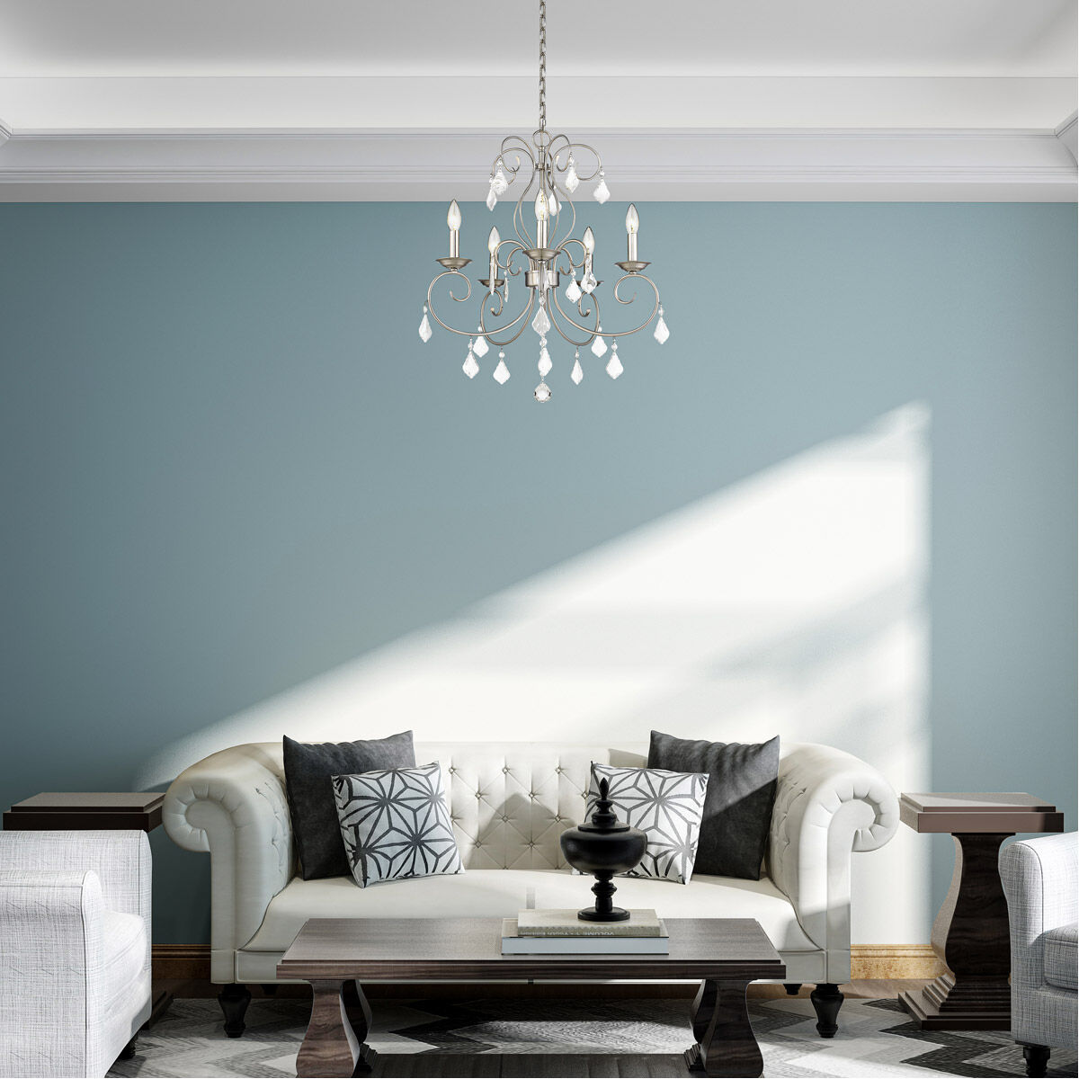 Donatella 5 Light 22 inch Brushed Nickel Chandelier Ceiling Light