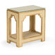 Jamie Merida 24 X 22 inch Cream/Gold Leaf/Clear Side Table