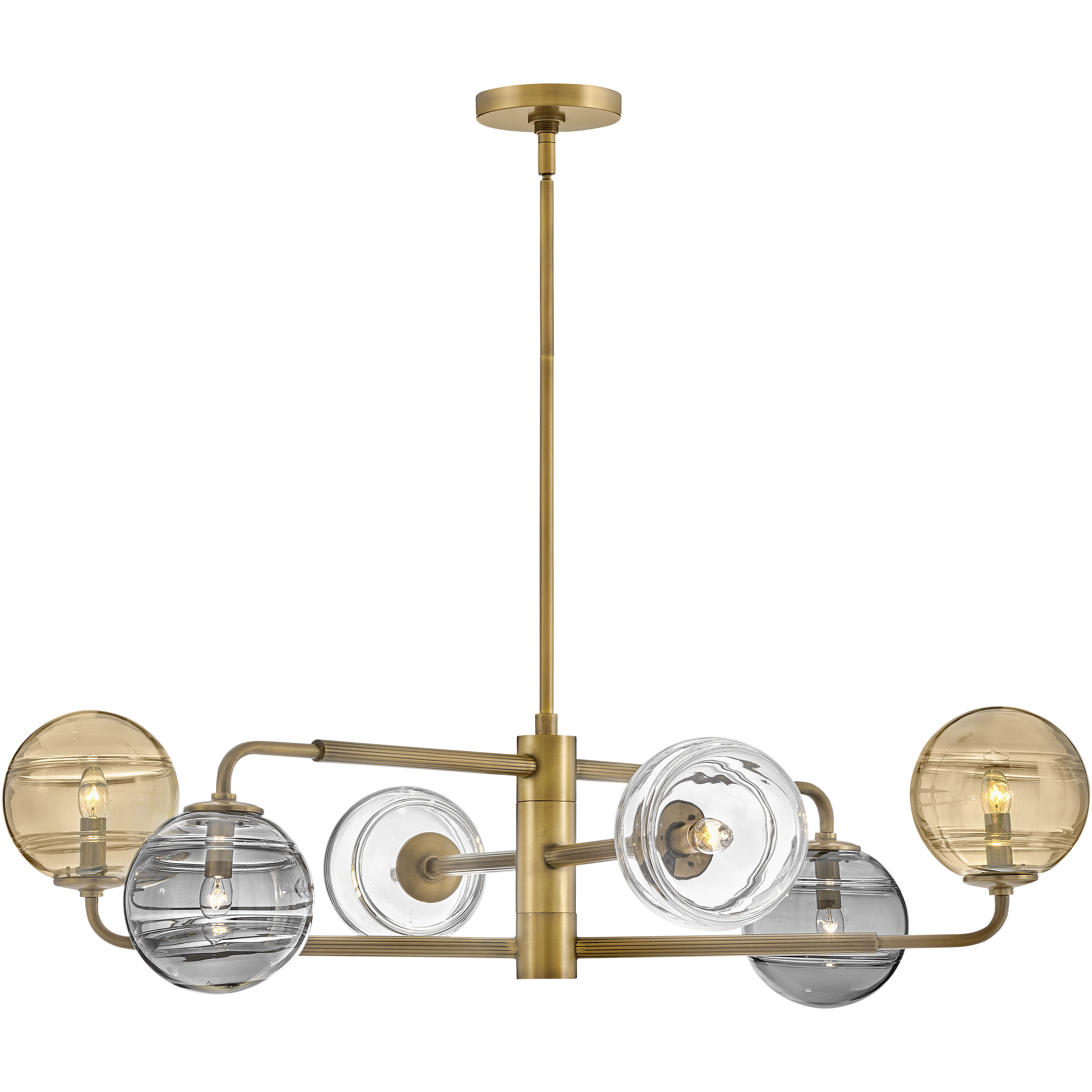 Oberon LED 36.5 inch Heritage Brass Chandelier Ceiling Light